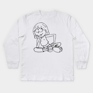 Lizzie McGuire Cartoon Outline Kids Long Sleeve T-Shirt